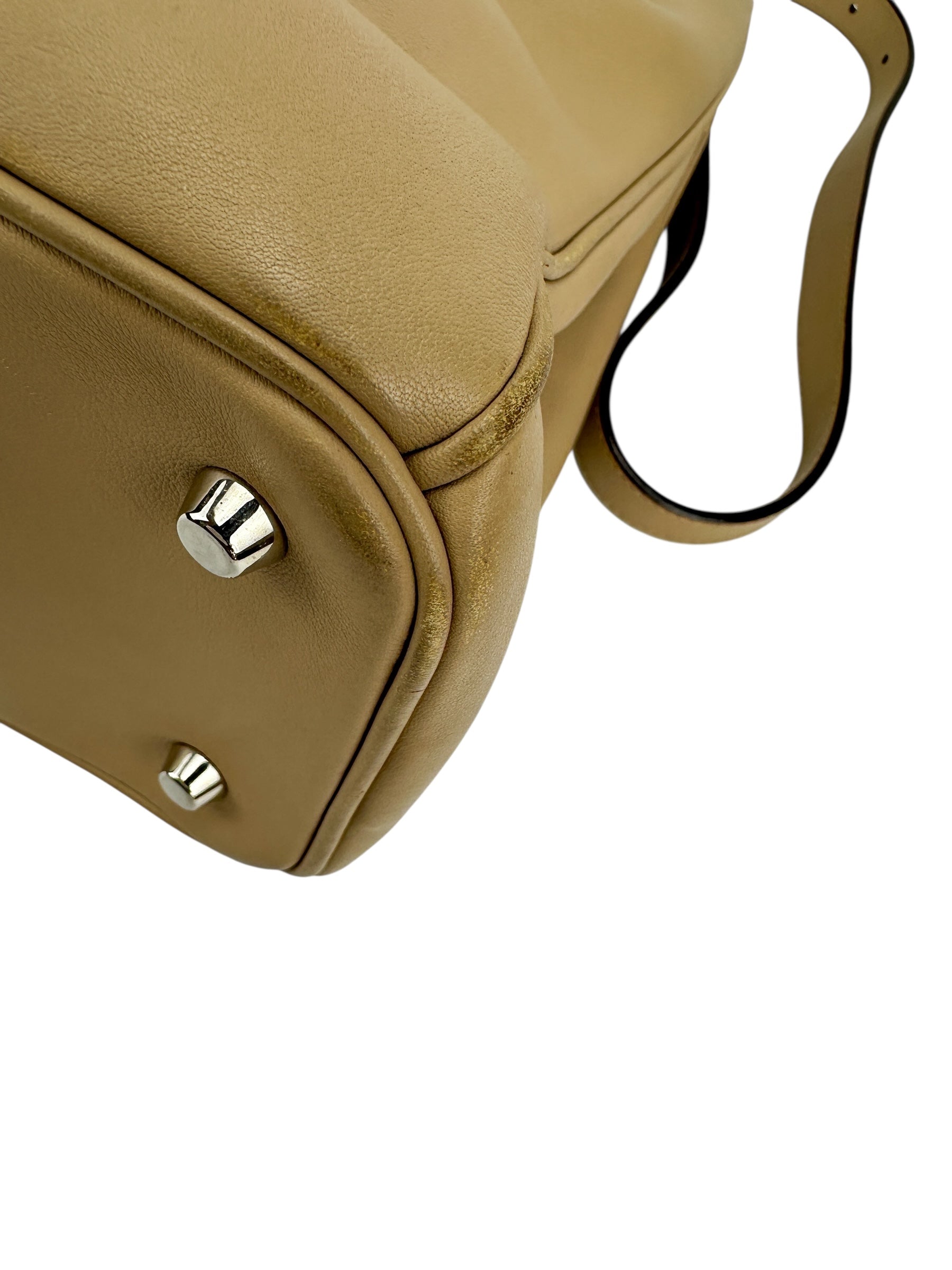 Christian Dior Beige Large Diorissimo Leather Bag W/ Pouch