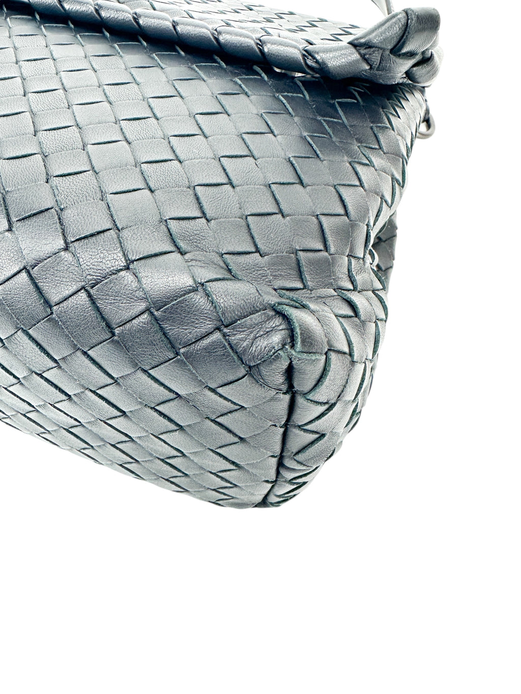 Bottega Veneta Navy Intrecciato Olympia Bag