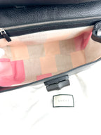 Gucci Black Leather Bamboo Daily Tote