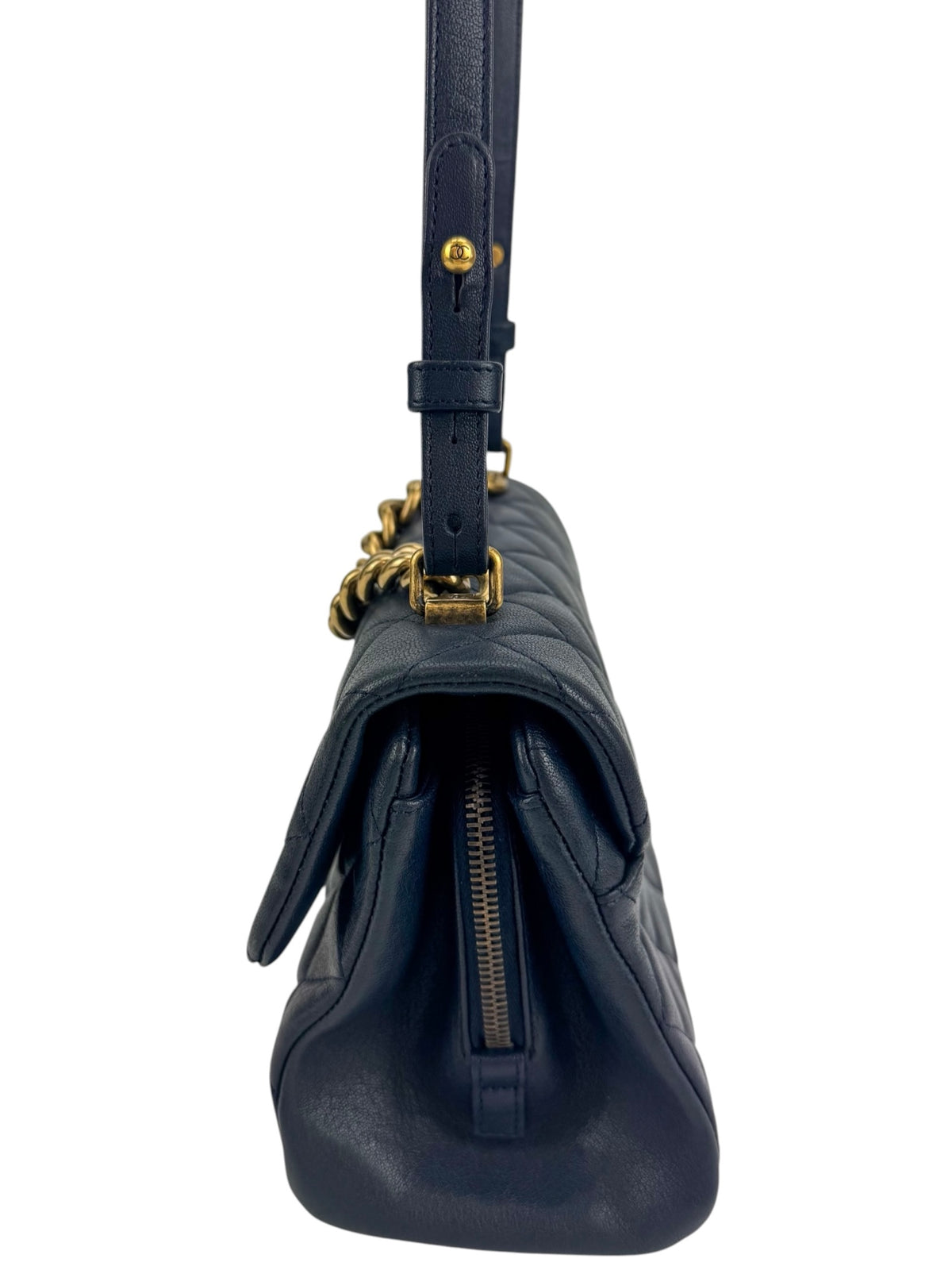 Chanel Navy Paris-Rome Trapezio Flap bag