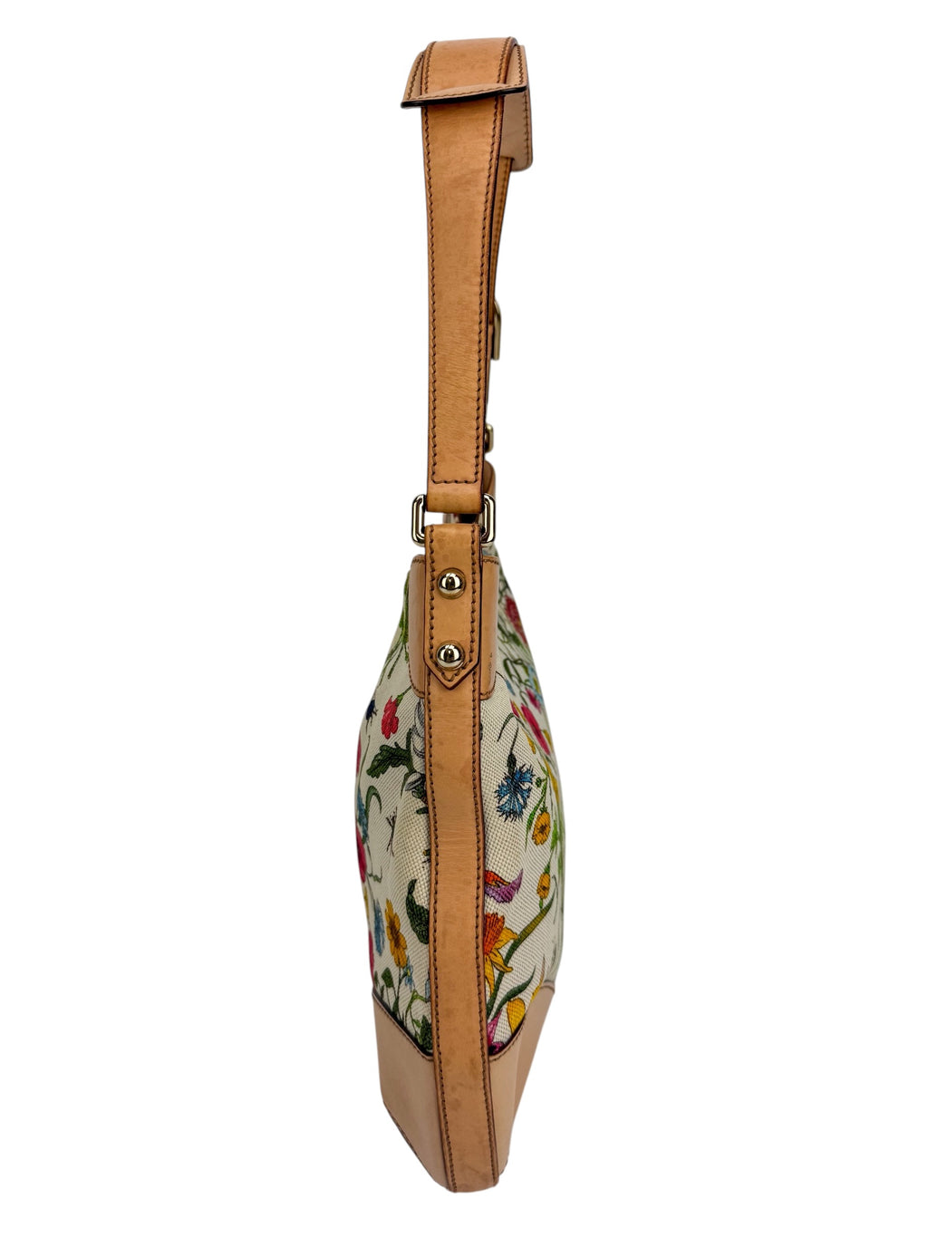 Gucci Floral Horsebit Shoulder Bag
