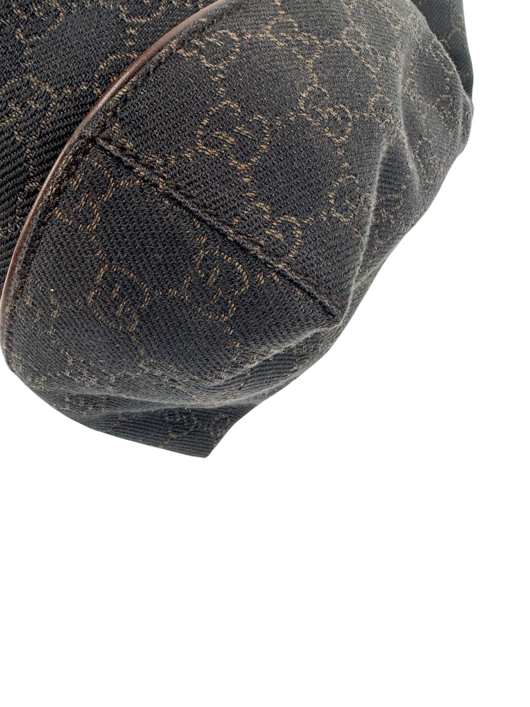 Gucci Brown GG Denim Canvas Shoulder Bag