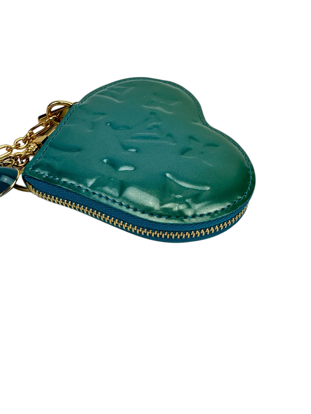 Louis Vuitton Blue Vernis Heart Coin Key Case