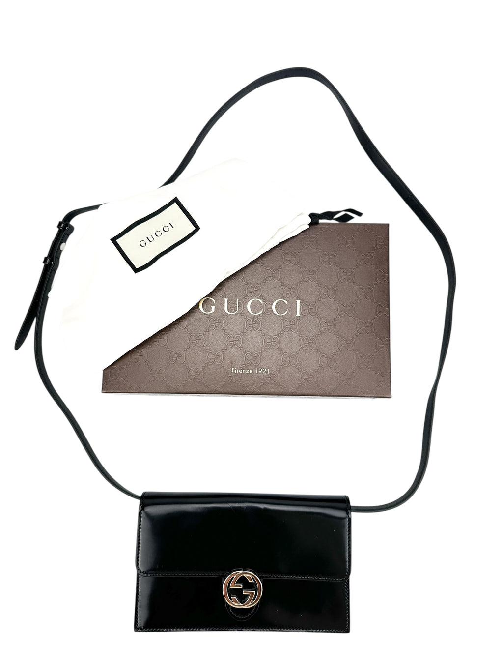 Gucci Black Interlocking GG Small Crossbody Bag (WOC)