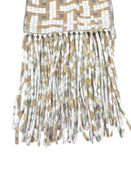 Hermès Mosaic 'H' Logo Fringe 100% Silk Scarf/Shawl