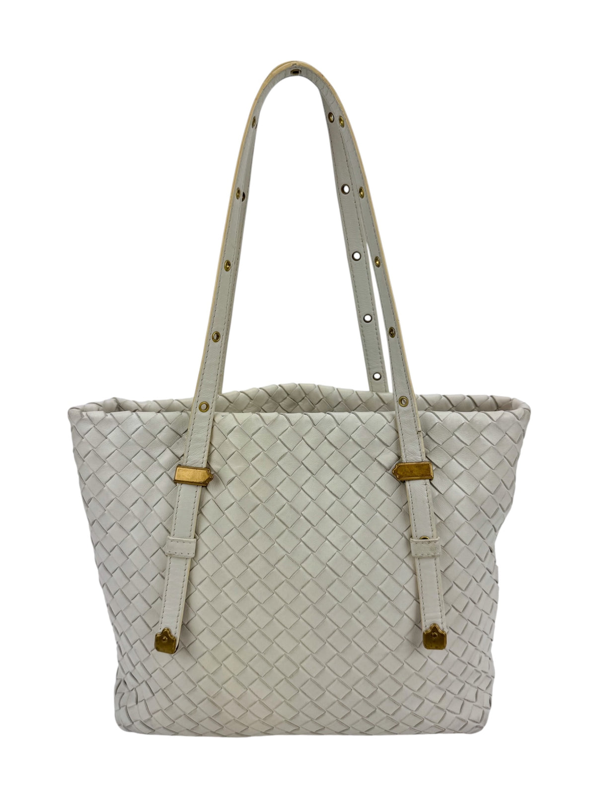 Bottega Veneta Ivory Intrecciato Tote Bag