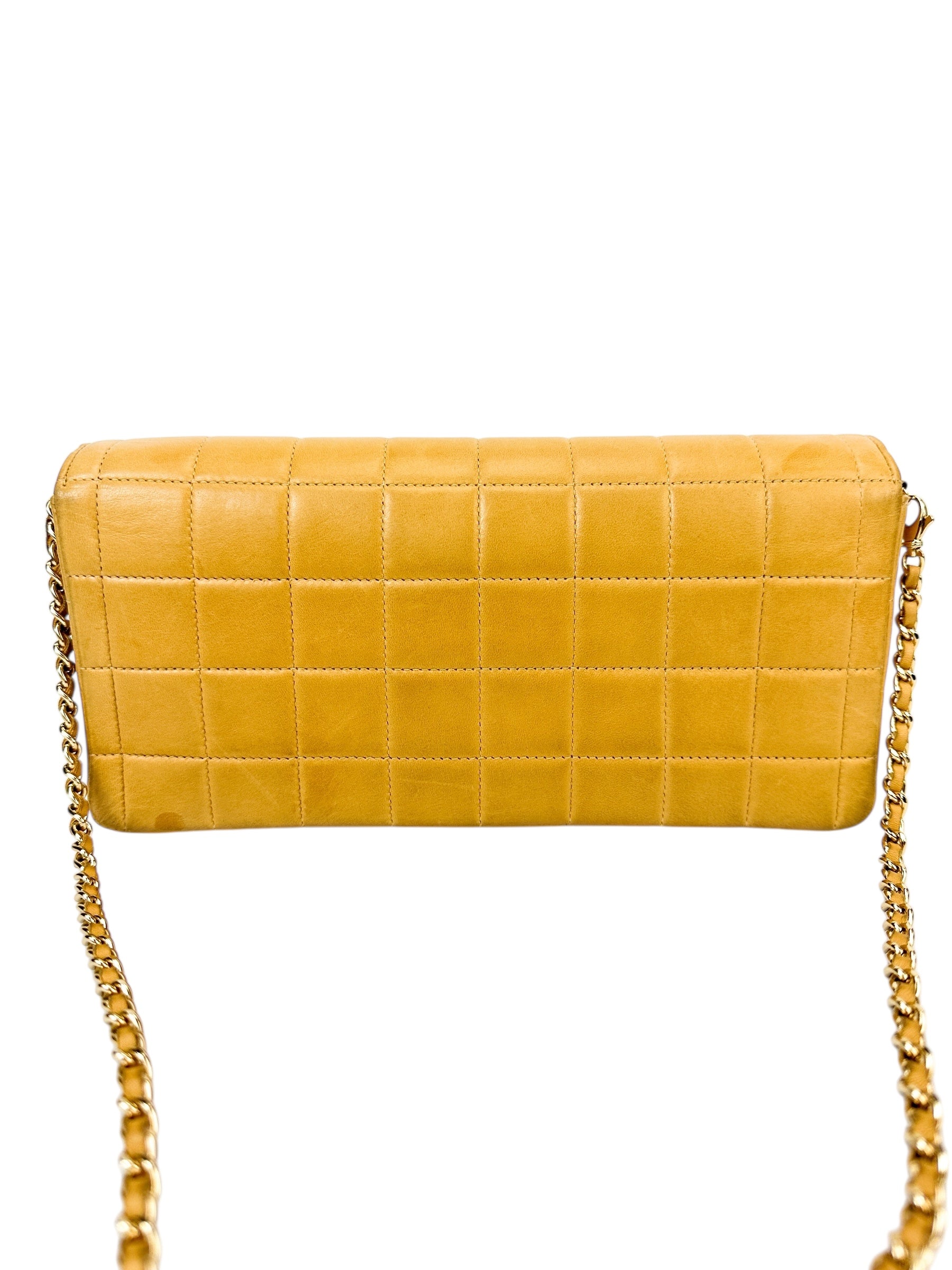 Chanel Beige Lambskin Chocolate Bar Shoulder Bag