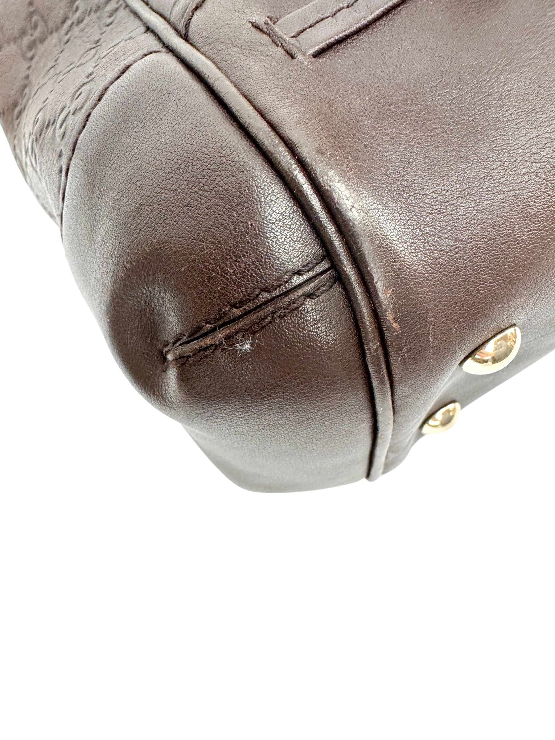 Gucci Brown Guccissima Mayfair Tote Bag w/ Strap