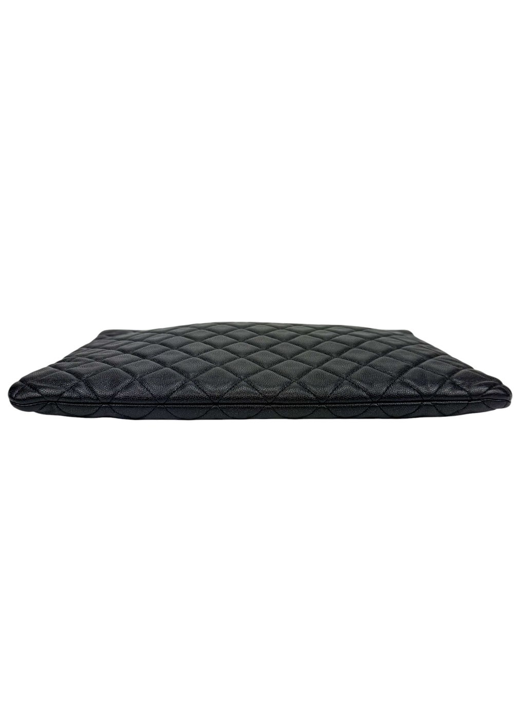 Chanel Black Caviar Large O Case Clutch