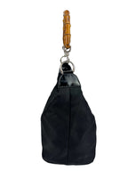 Gucci Black Nylon Bamboo Shoulder Bag