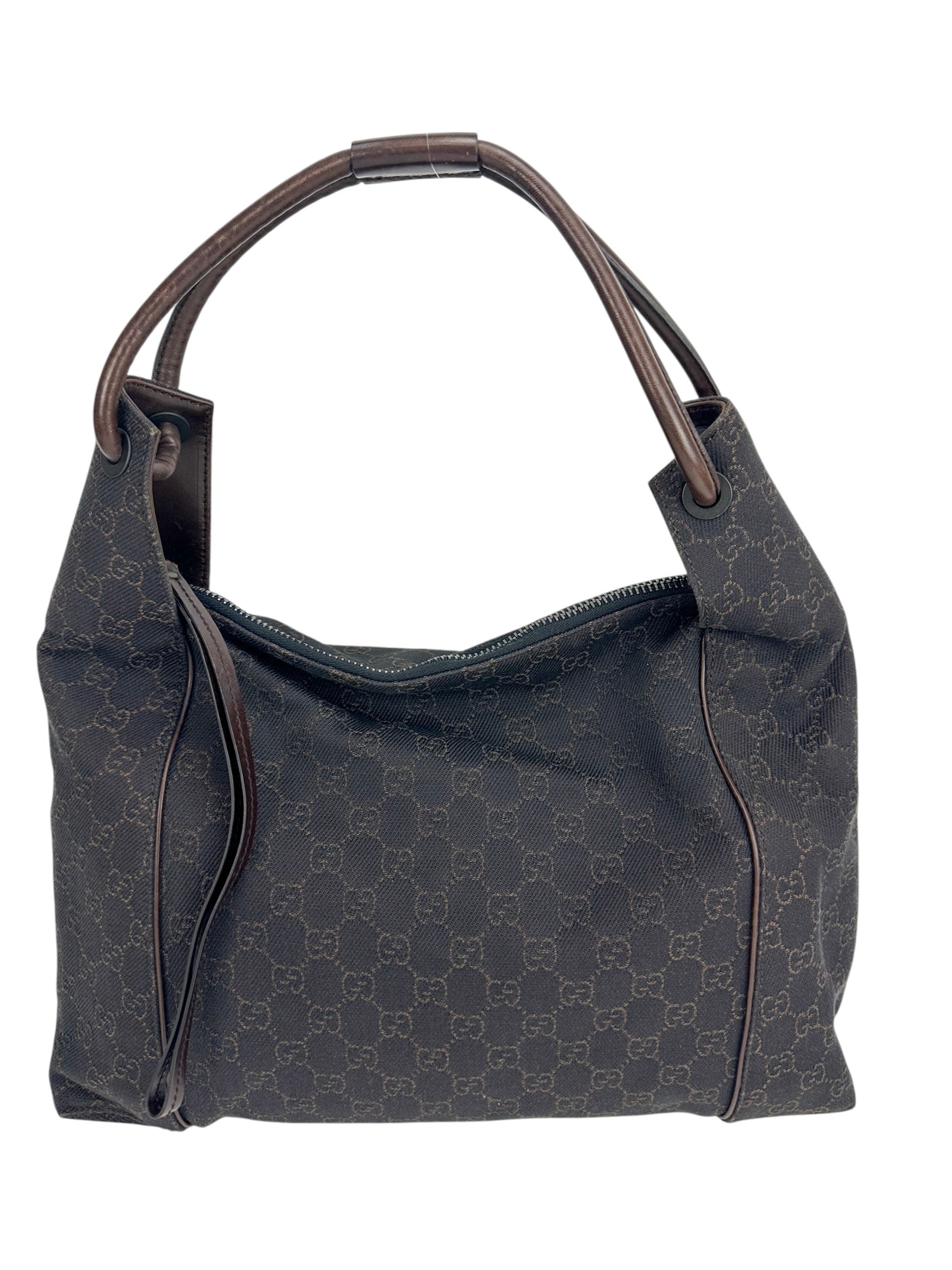 Gucci Brown GG Denim Canvas Shoulder Bag