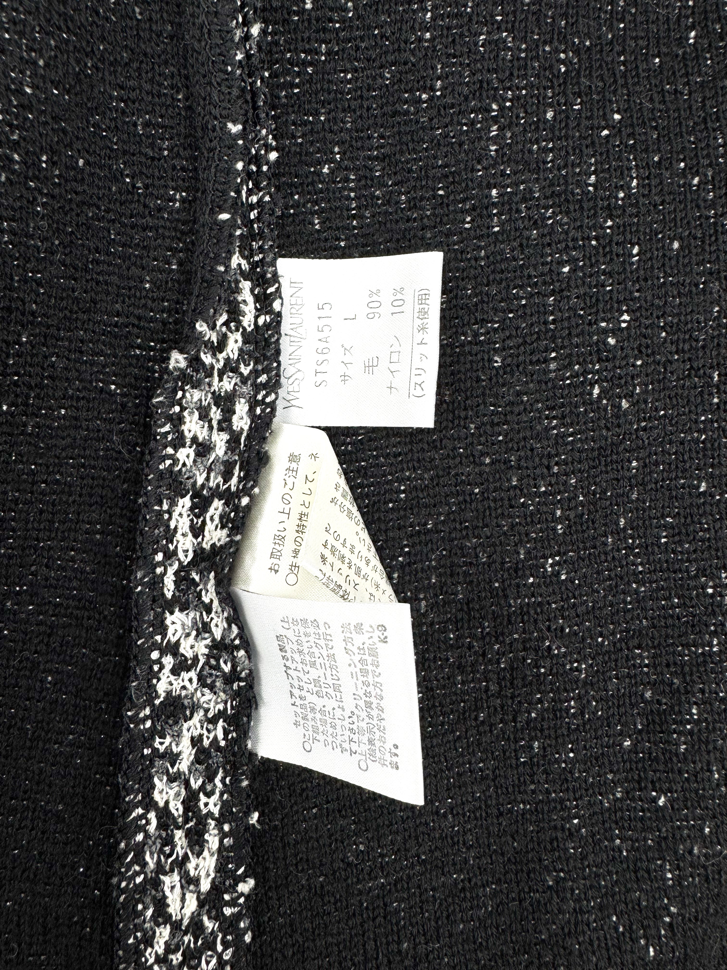 Yves Saint Laurent Black and White Cardigan Size L