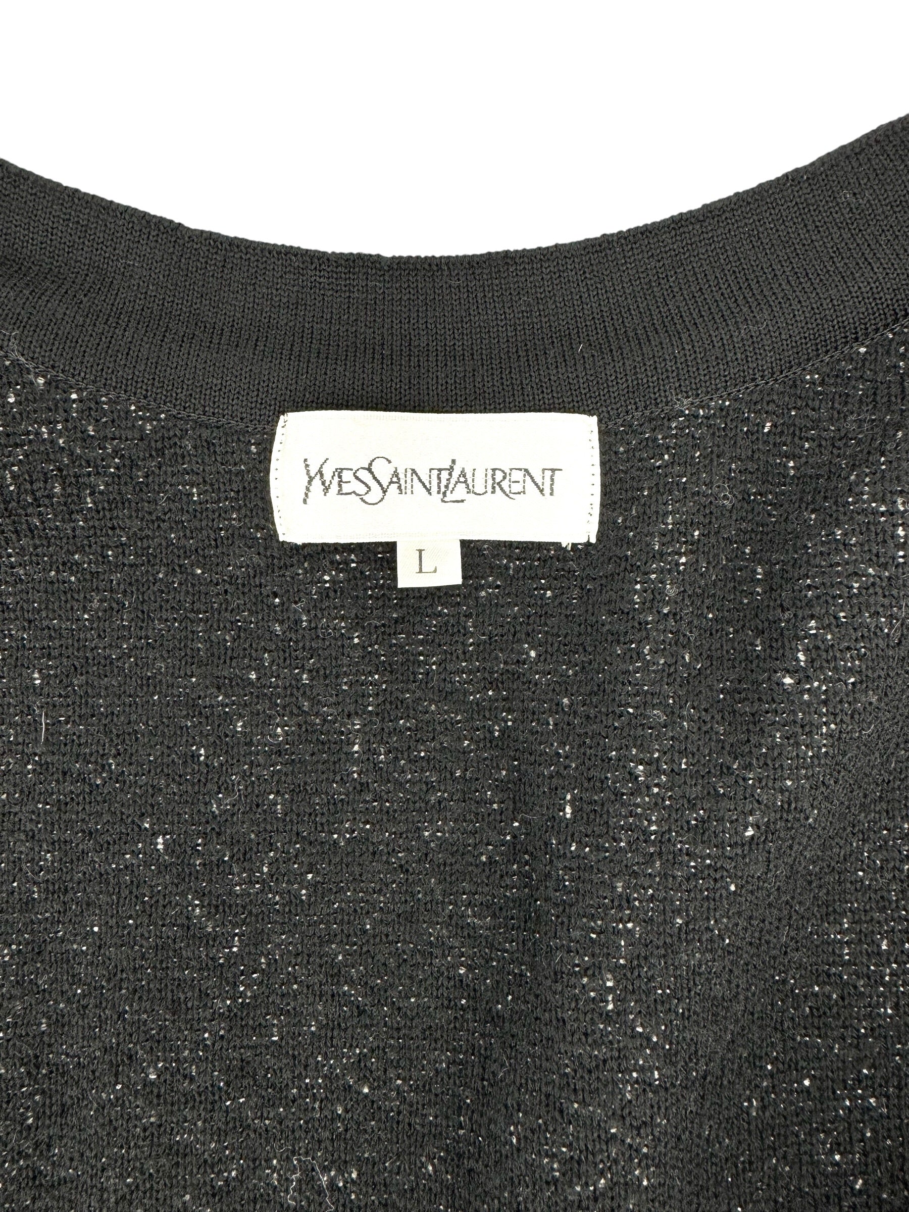 Yves Saint Laurent Black and White Cardigan Size L
