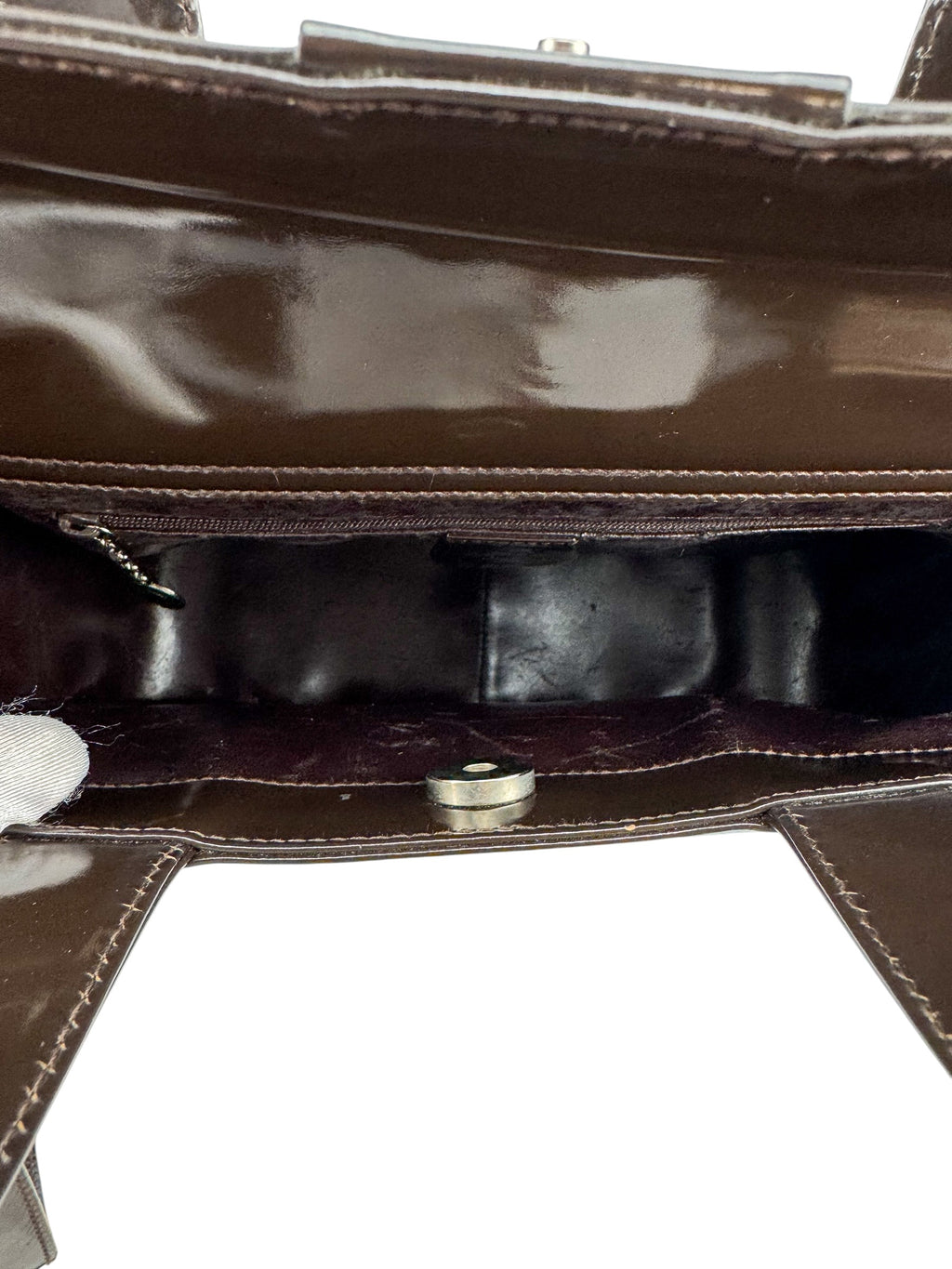 Gucci Brown Patent Interlocking GG Bag