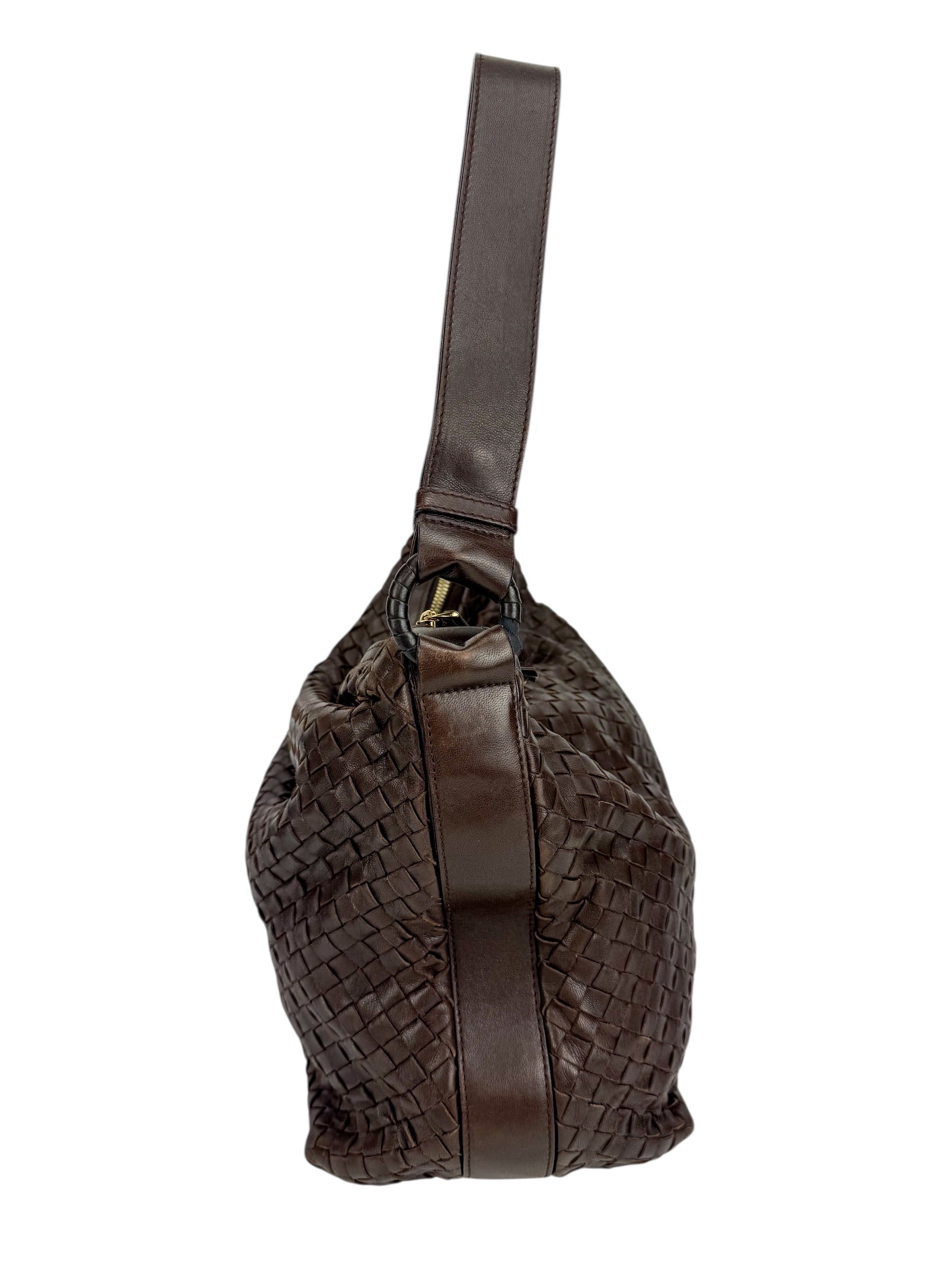Bottega Veneta Brown Intrecciato Hobo Bag