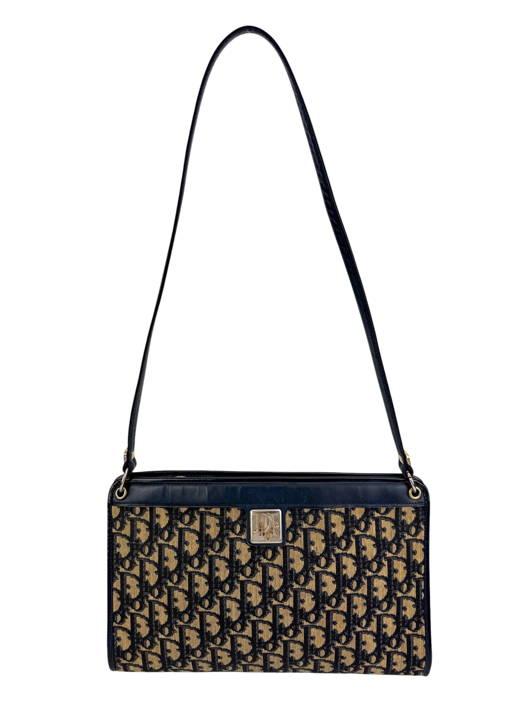 Christian Dior Navy Oblique Shoulder Bag