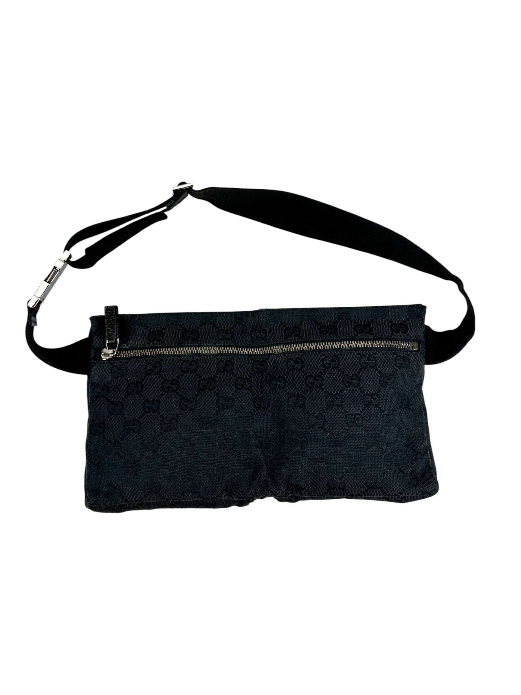 Gucci Black GG Canvas Bum Bag