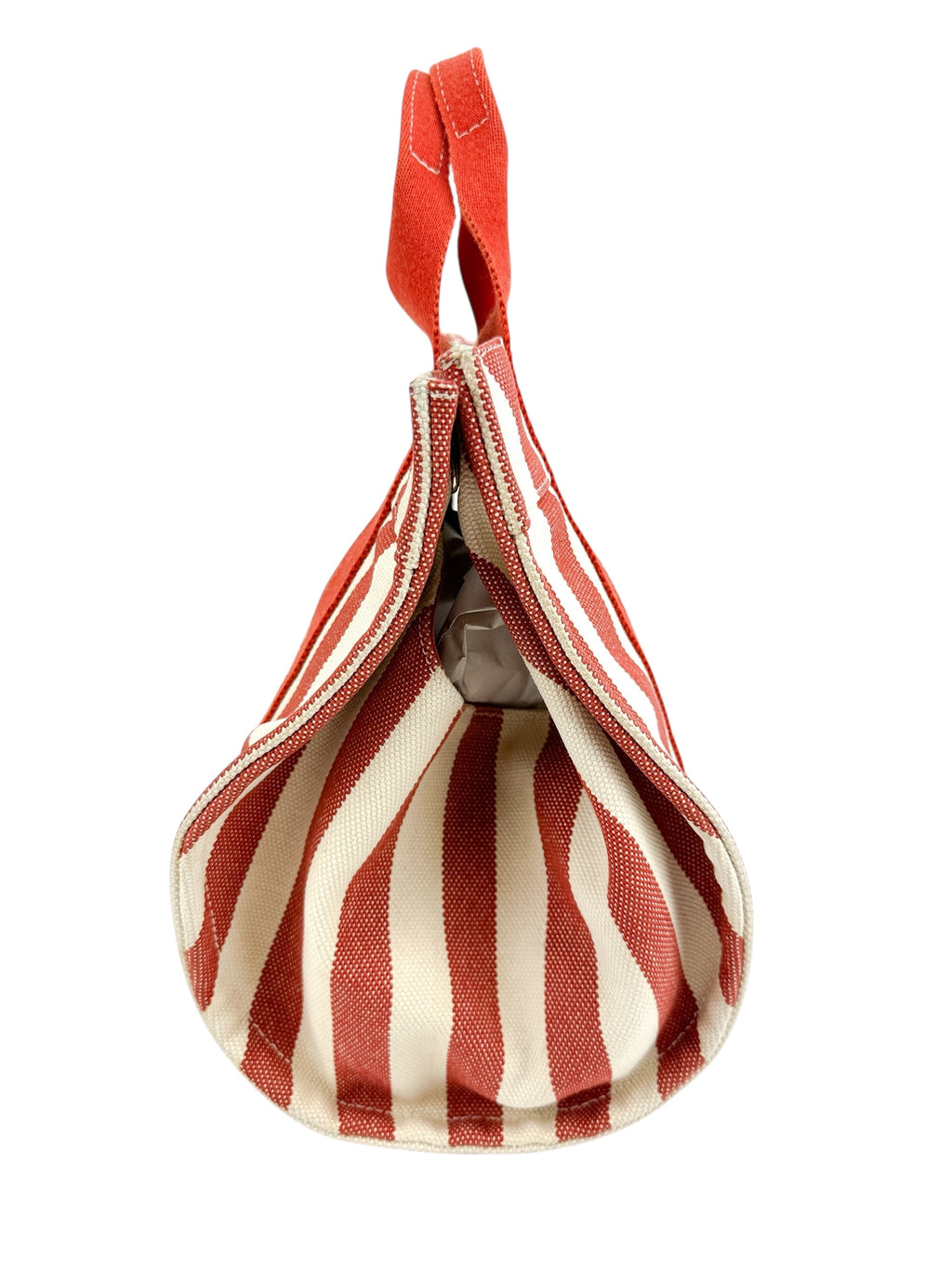 Hermès Red/Cream Stripe Cannes PM Tote