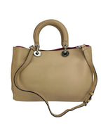 Christian Dior Beige Large Diorissimo Leather Bag W/ Pouch