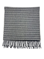 Fendi Grey and Black Zucchino Wool Scarf