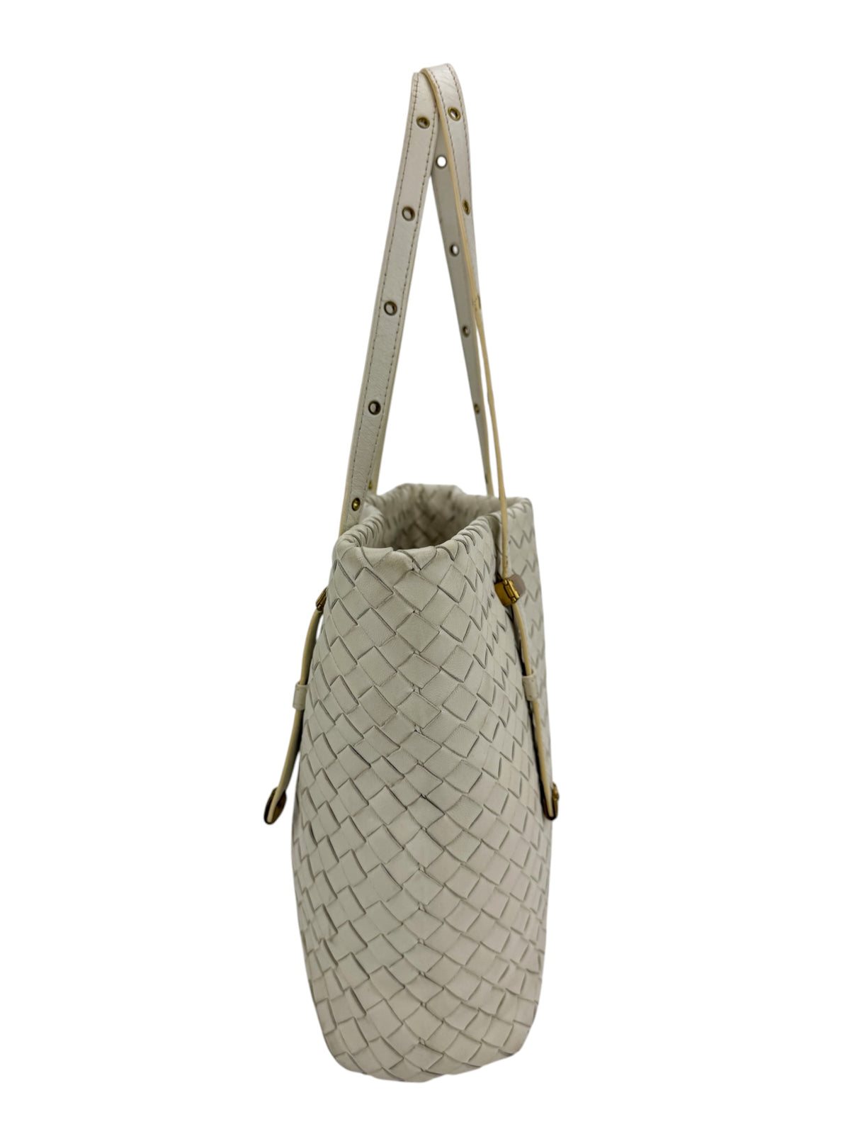 Bottega Veneta Ivory Intrecciato Tote Bag