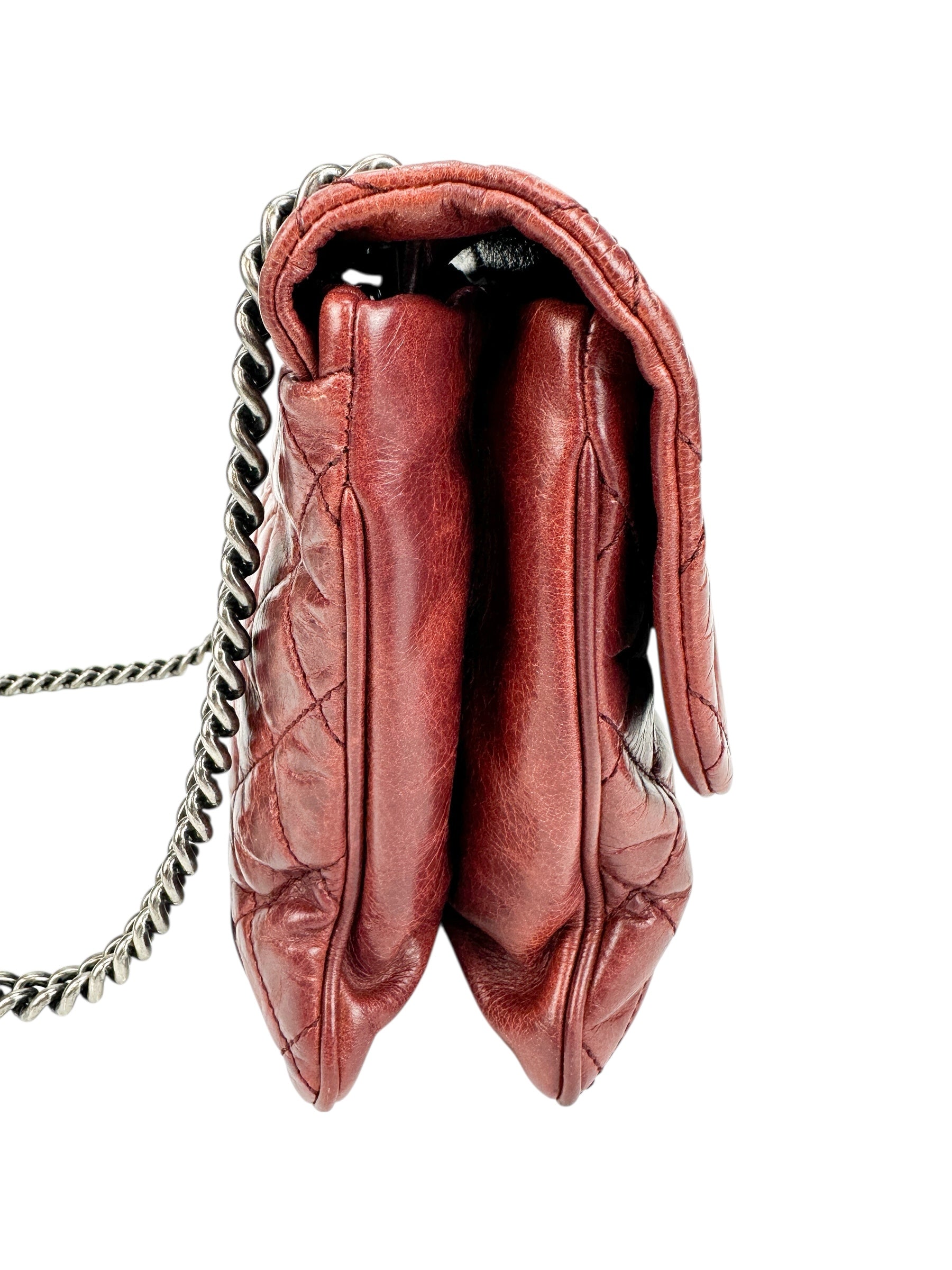 Chanel Bordeaux Calfskin Shoulder Bag