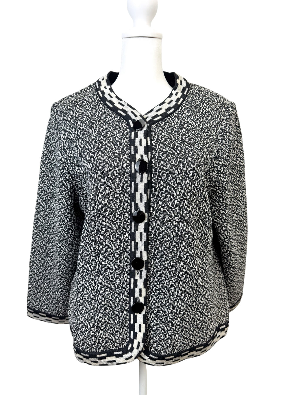 Yves Saint Laurent Black and White Cardigan Size L