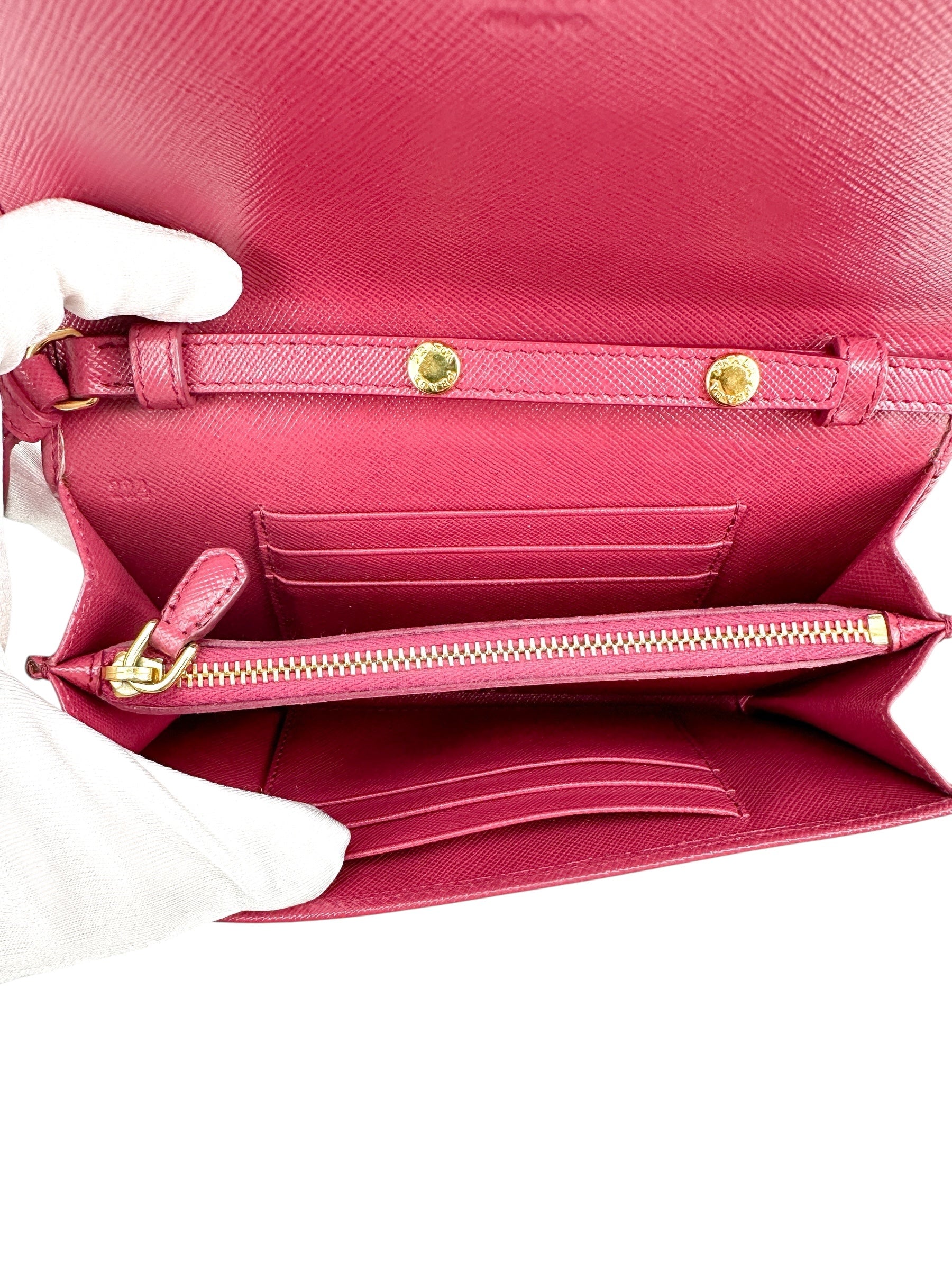 Prada Pink Saffiano Leather WOC (Full Set)