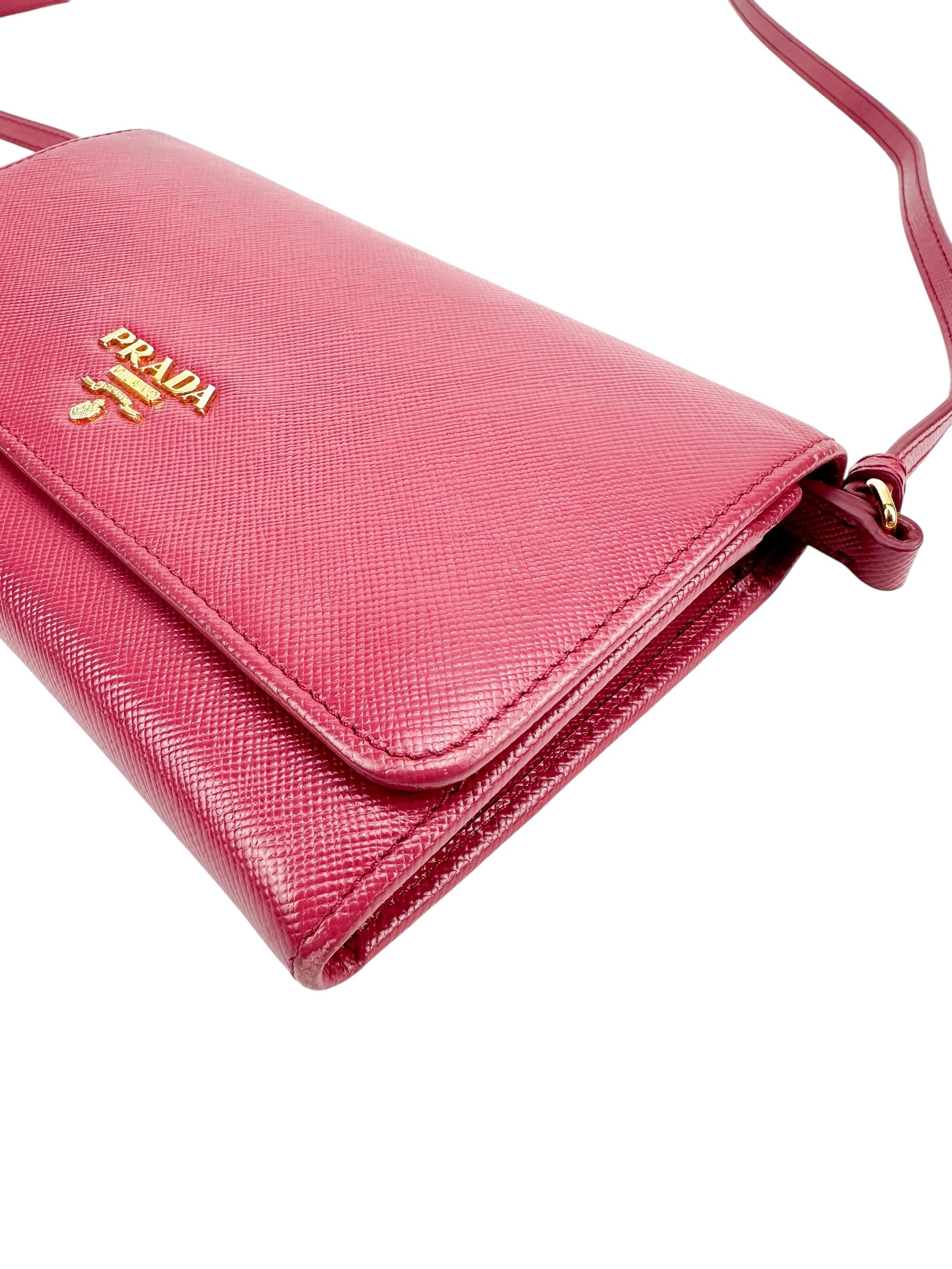 Prada Pink Saffiano Leather WOC (Full Set)