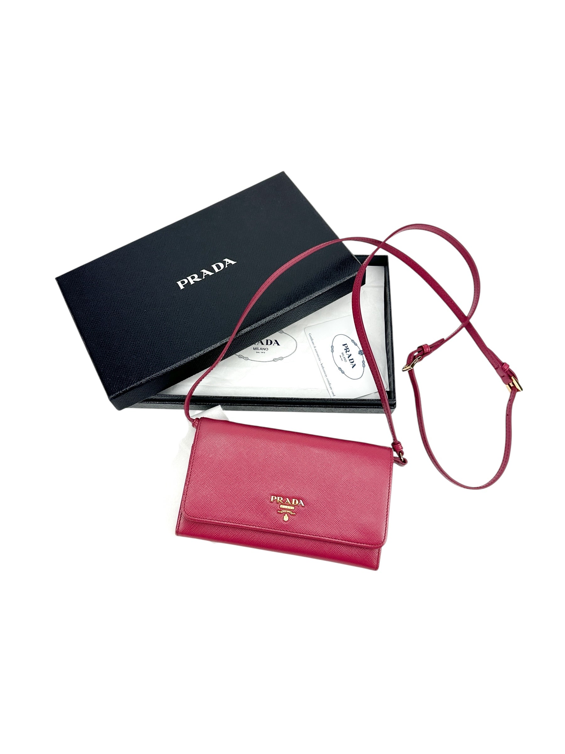 Prada Pink Saffiano Leather WOC (Full Set)