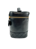 Chanel Vintage Tall Black Lambskin Vanity Case