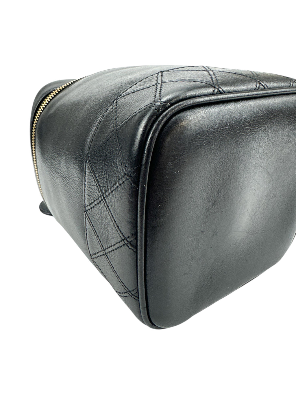 Chanel Vintage Tall Black Lambskin Vanity Case