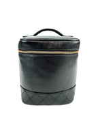 Chanel Vintage Tall Black Lambskin Vanity Case