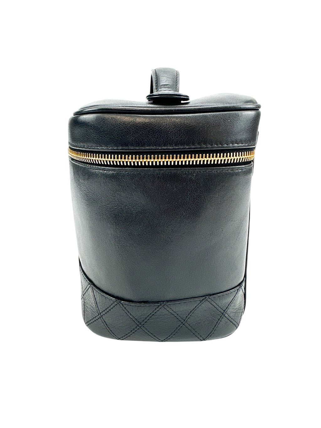 Chanel Vintage Tall Black Lambskin Vanity Case