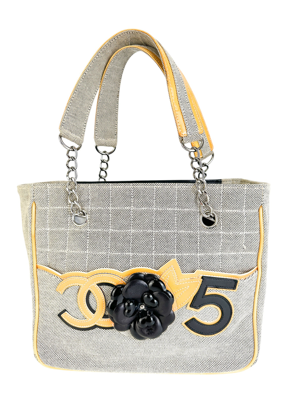 Chanel Camelia Beige Chocolate Bar Tote