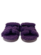 Hermès Purple Chypre Shearling Sandals Size 37