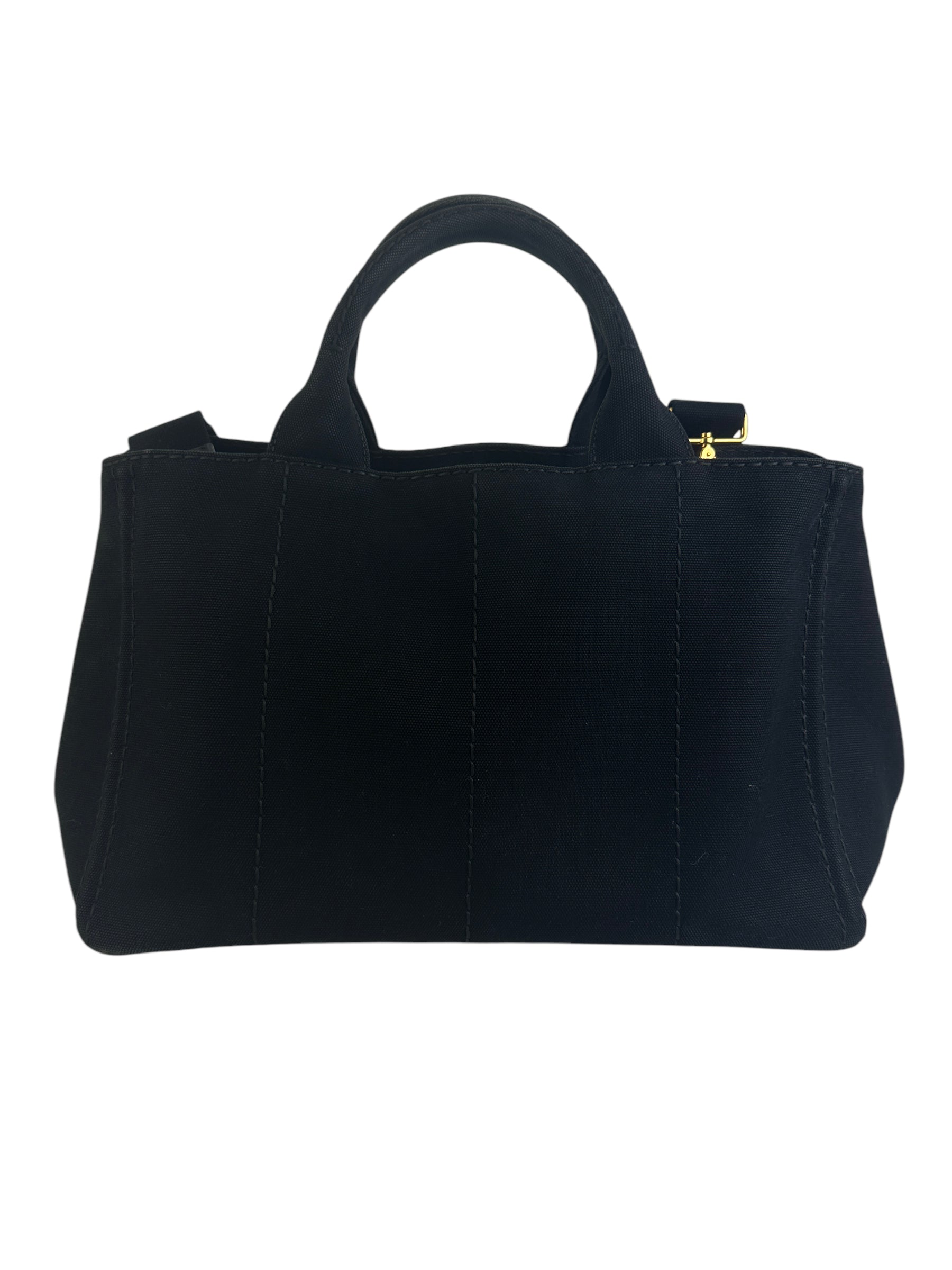 Prada Large Black Canapa Tote