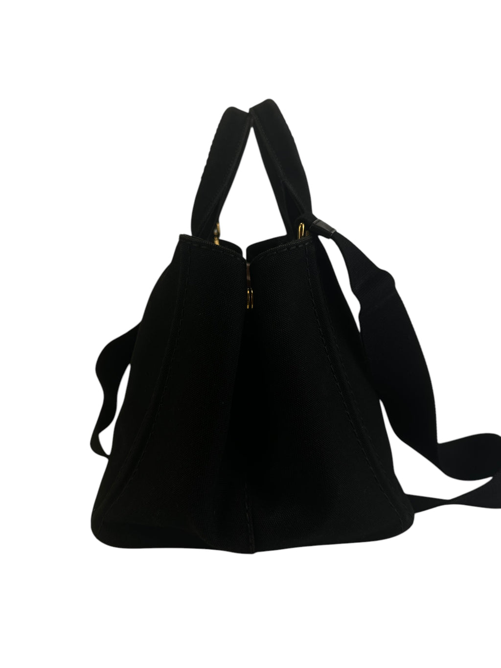 Prada Large Black Canapa Tote