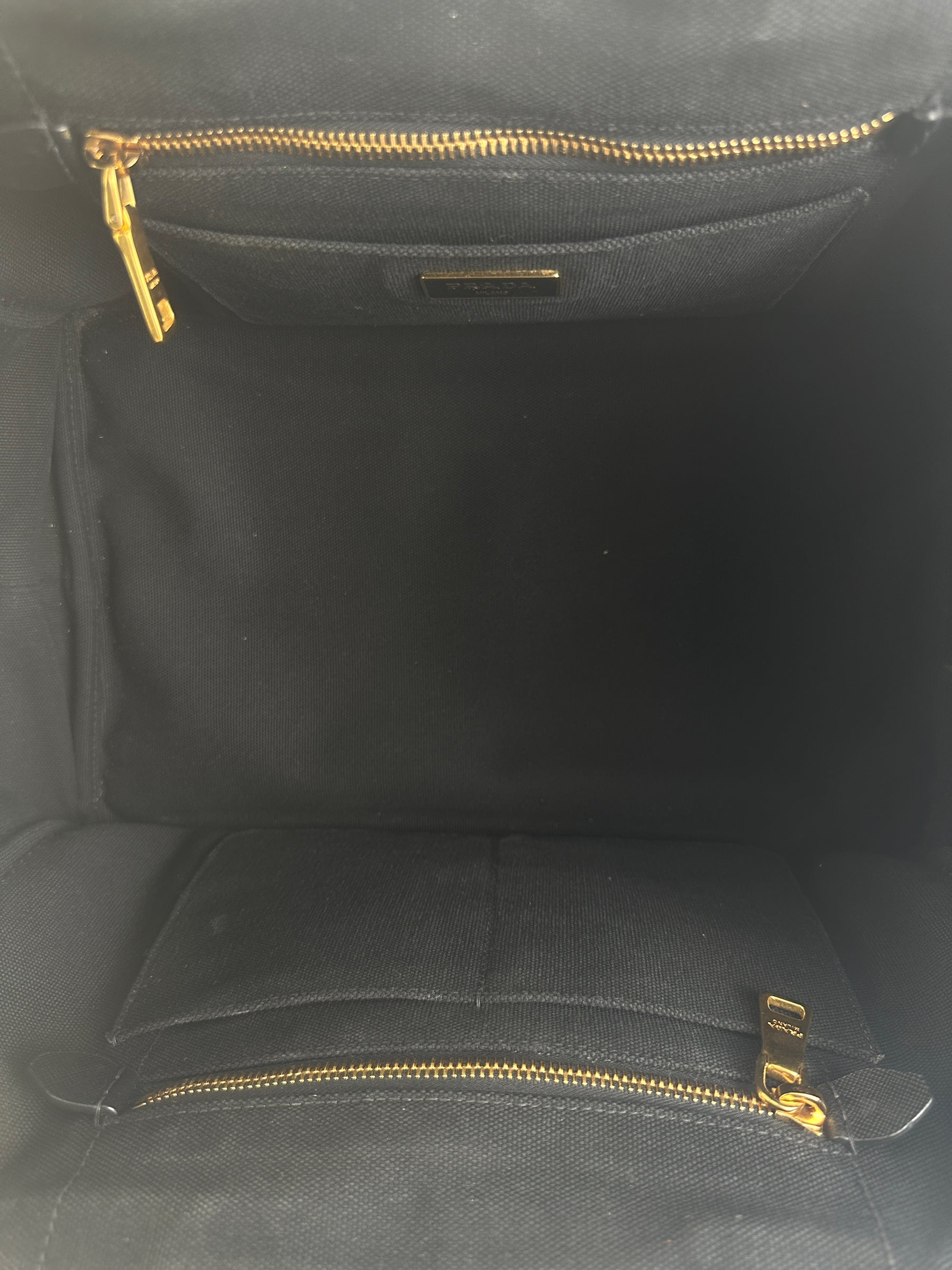 Prada Large Black Canapa Tote