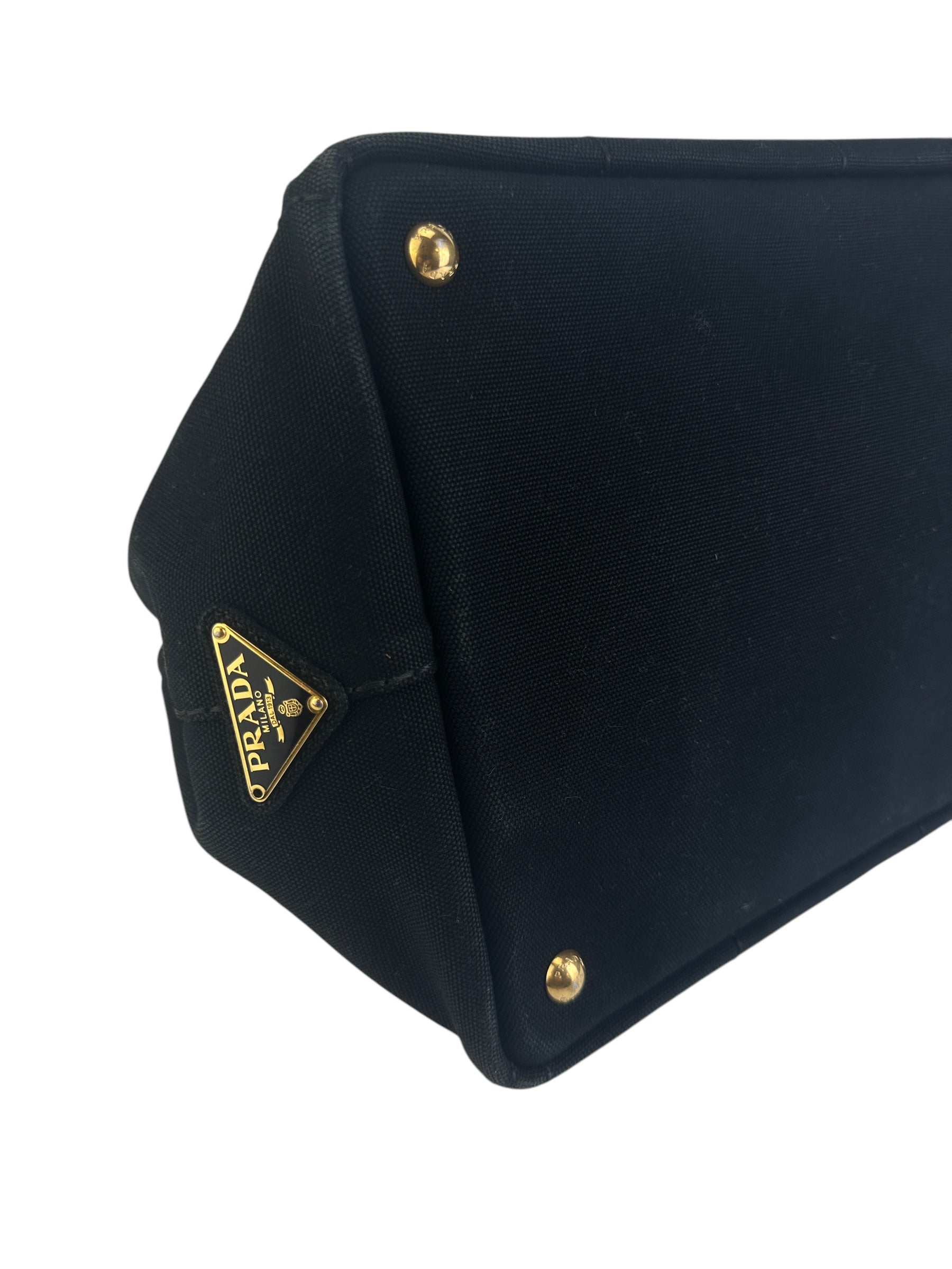 Prada Large Black Canapa Tote