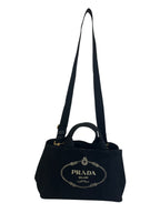 Prada Large Black Canapa Tote