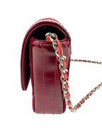 Chanel Red 2.55 Quilted Cotton and Patent Shoulder Bag