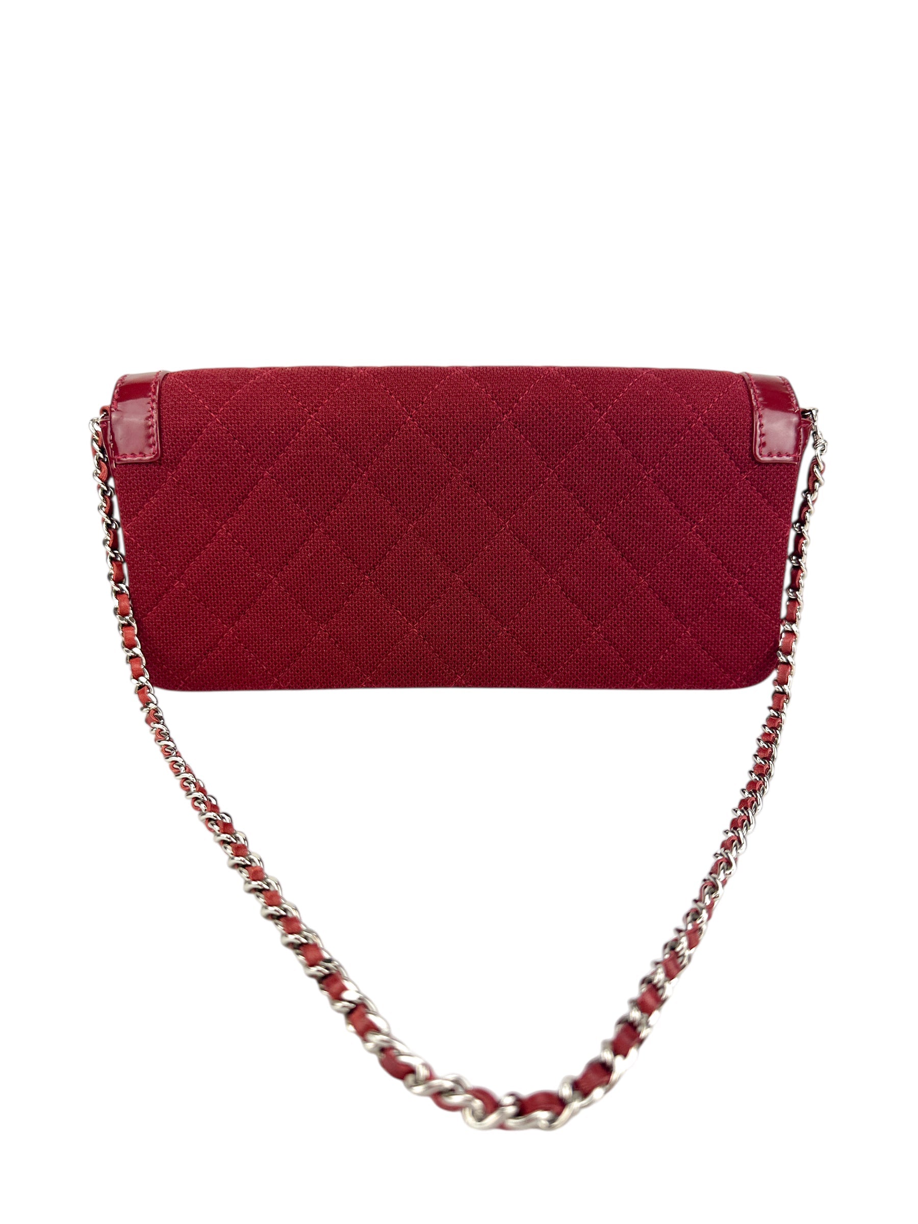 Chanel Red 2.55 Quilted Cotton and Patent Shoulder Bag