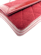 Chanel Red 2.55 Quilted Cotton and Patent Shoulder Bag