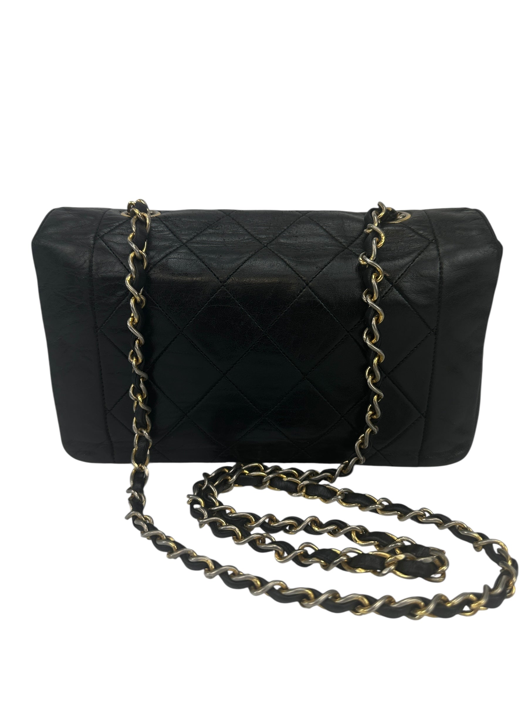 Chanel Vintage Black Lambskin Diana 22