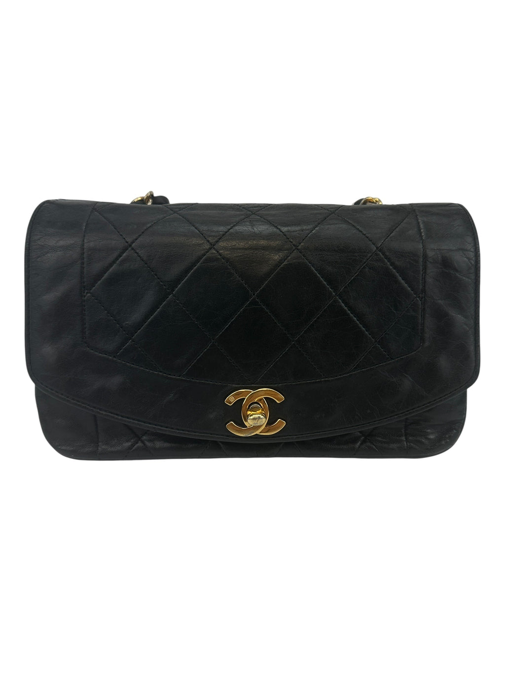 Chanel Vintage Black Lambskin Diana 22