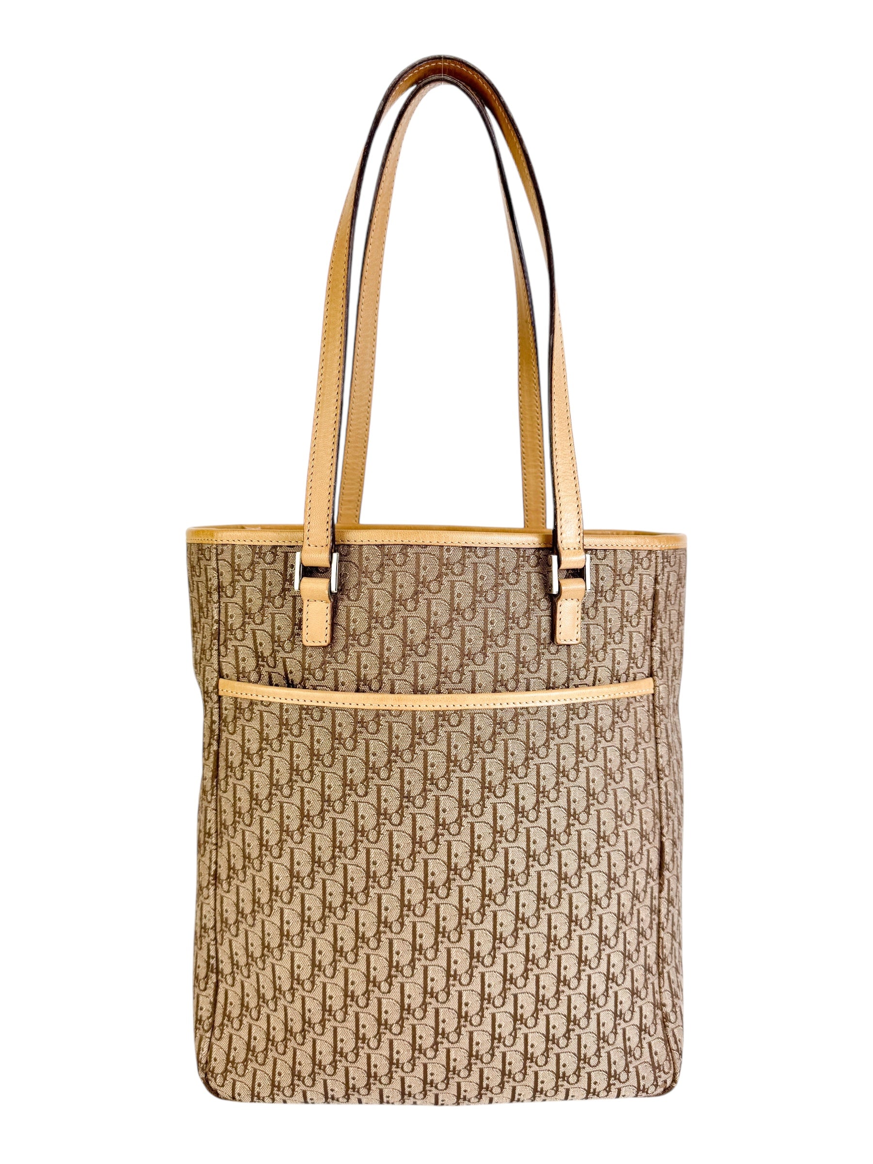 Christian Dior Beige Oblique Trotter Canvas Tote