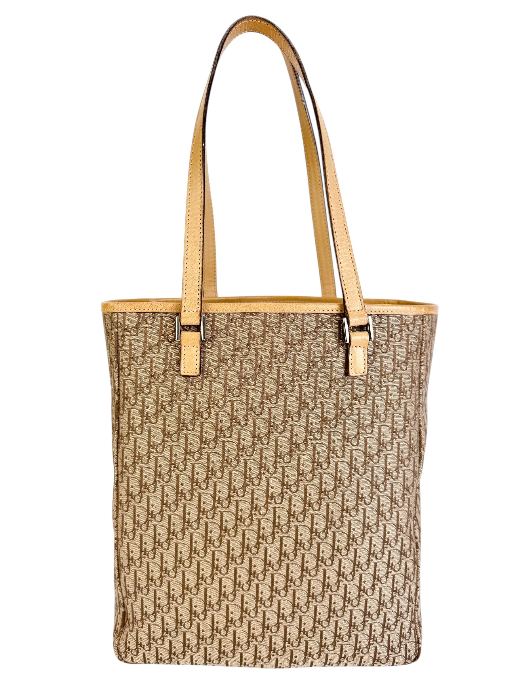 Christian Dior Beige Oblique Trotter Canvas Tote