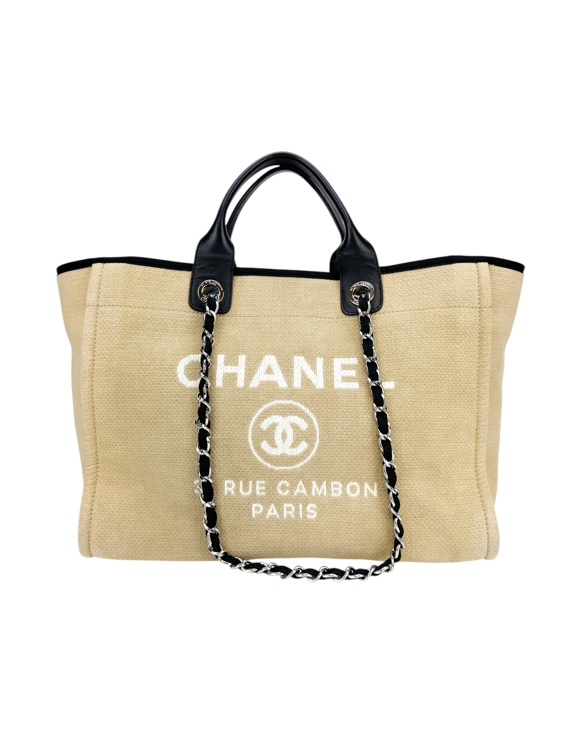 Chanel Medium Beige Deauville Shopping Tote Bag