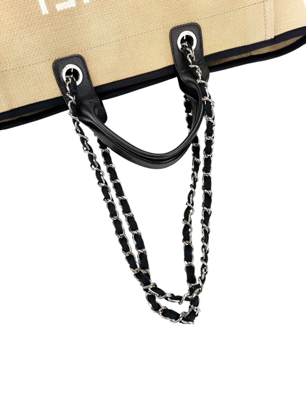 Chanel Medium Beige Deauville Shopping Tote Bag